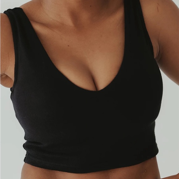 Knit Lounge Crop Brami (black) - Picture 2 of 6